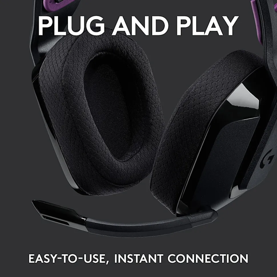 Logitech G535 Lightspeed Wireless Gaming Headset - Lightweight On-Ear Headphones, Compatible with PC, PS4, PS5, USB Rechargeable - Black
