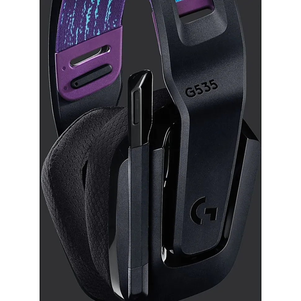 Logitech G535 Lightspeed Wireless Gaming Headset - Lightweight On-Ear Headphones, Compatible with PC, PS4, PS5, USB Rechargeable - Black