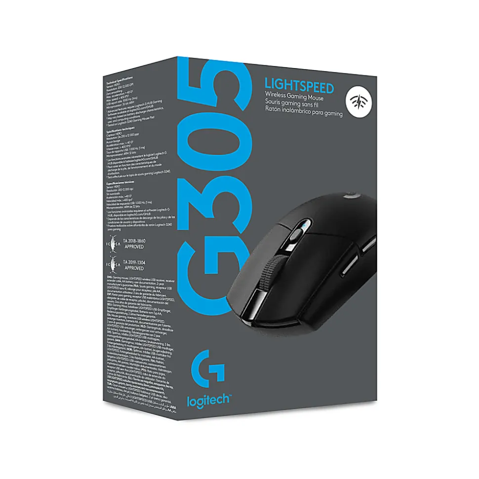 Logitech® G305 LIGHTSPEED Wireless Optical Gaming Mouse, Black, 910-005280
