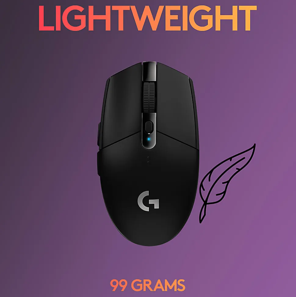 Logitech® G305 LIGHTSPEED Wireless Optical Gaming Mouse, Black, 910-005280