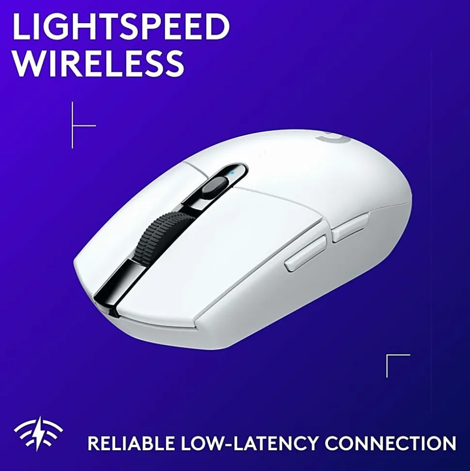 Logitech G305 LIGHTSPEED Wireless Gaming Mouse, White, 3CH528