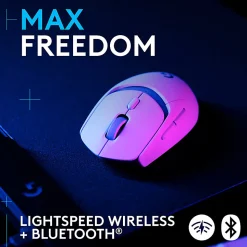 Logitech G309 LIGHTSPEED Wireless Gaming Mouse, Lightweight, LIGHTFORCE Hybrid Switches, HERO 25K Sensor, 6 Programmable Buttons, PC & Mac, White