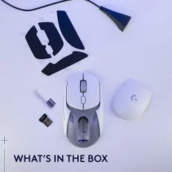 Logitech G309 LIGHTSPEED Wireless Gaming Mouse, Lightweight, LIGHTFORCE Hybrid Switches, HERO 25K Sensor, 6 Programmable Buttons, PC & Mac, White