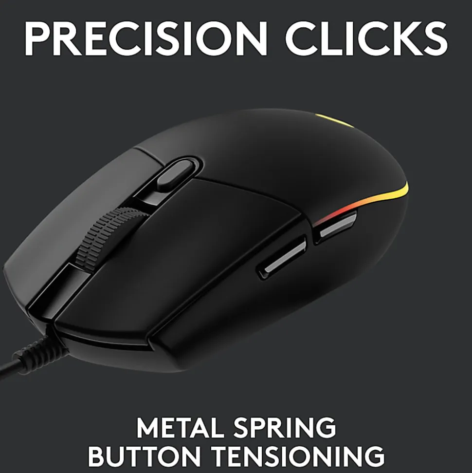 Logitech® G203 LIGHTSYNC Optical Gaming Mouse, Black
