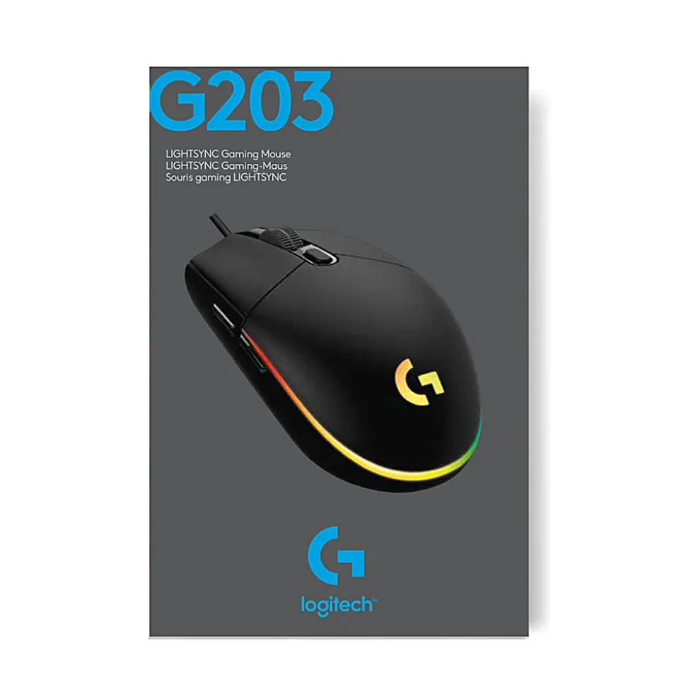 Logitech® G203 LIGHTSYNC Optical Gaming Mouse, Black