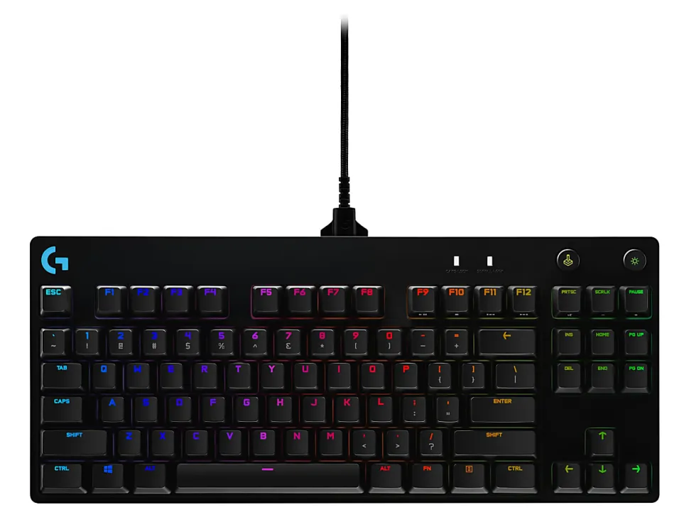 Logitech G Pro TKL Mechanical Wired Gaming Keyboard GX Blue Clicky Switch and LIGHTSYNC RGB Backlit Keys, Black