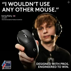 Logitech G PRO X Superlight 2 Lightspeed Gaming Mouse - Opto-mechanical - Wireless - Rechargeable - Black - 910006628