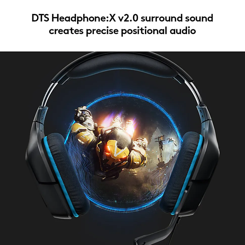 Logitech® G432 7.1 Surround Sound Over-The-Ear Wired Gaming Headset, Black, 981-000769