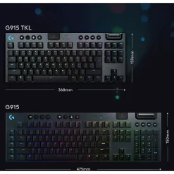 Logitech G915 TKL Tenkeyless Lightspeed Wireless RGB Mechanical Gaming Keyboard - Wireless Connectivity - 920009512