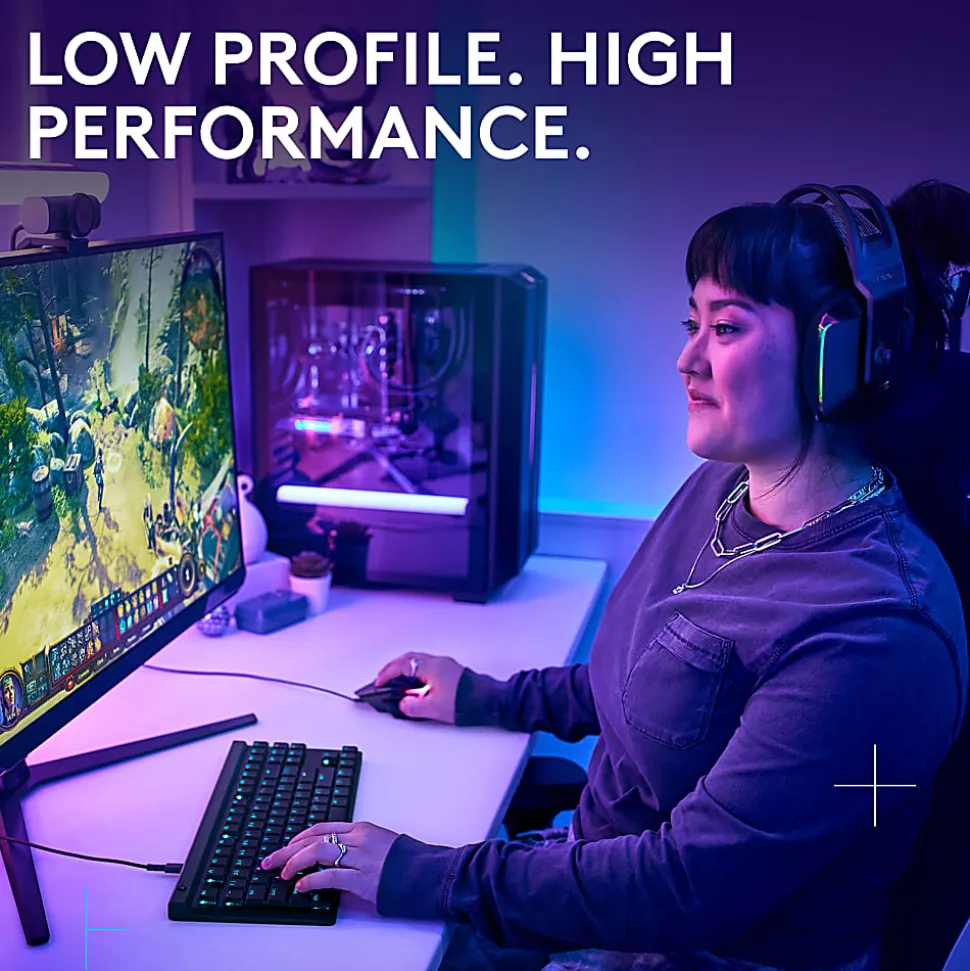 Logitech G515 TKL Wired Low Profile Gaming Keyboard, Fully Customizable RGB, Double-Shot PBT Keycaps, Tactile/Brown Switches
