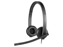 Logitech® H570E USB Stereo Headset, Black