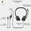 Logitech H390 On-Ear USB Headset with Noise-Cancelling Mic, Black