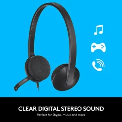Logitech® H340 USB Headset, Black