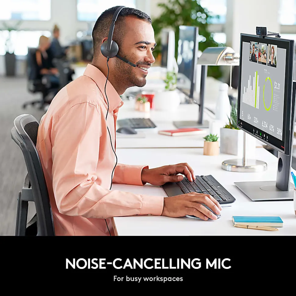 Logitech® H340 USB Headset, Black