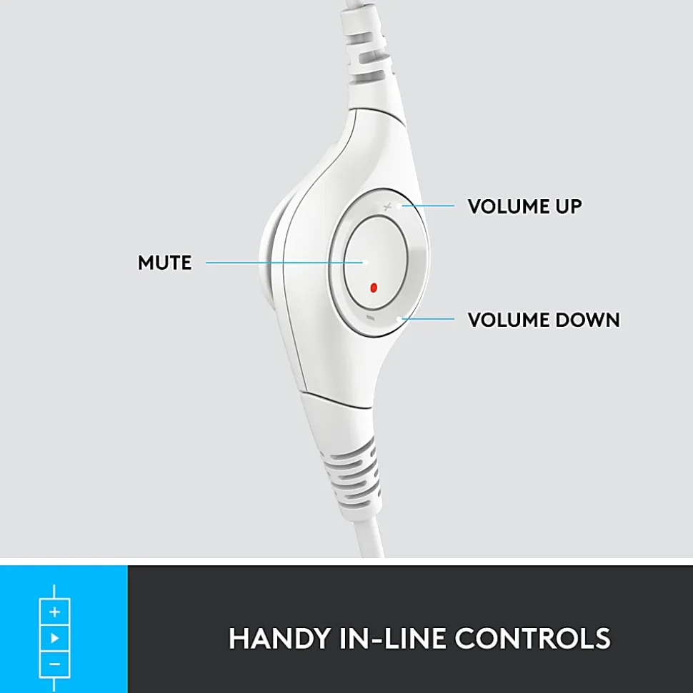 Logitech® H390 Wired Headset For PC/Laptop, Off-White, 981-001285