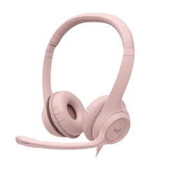 Logitech® H390 Wired On-Ear Headset For PC/Laptop, Rose, 981-001280