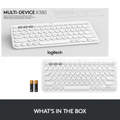Logitech® K380 Multi-Device Bluetooth® Keyboard, Off White, 920-009600