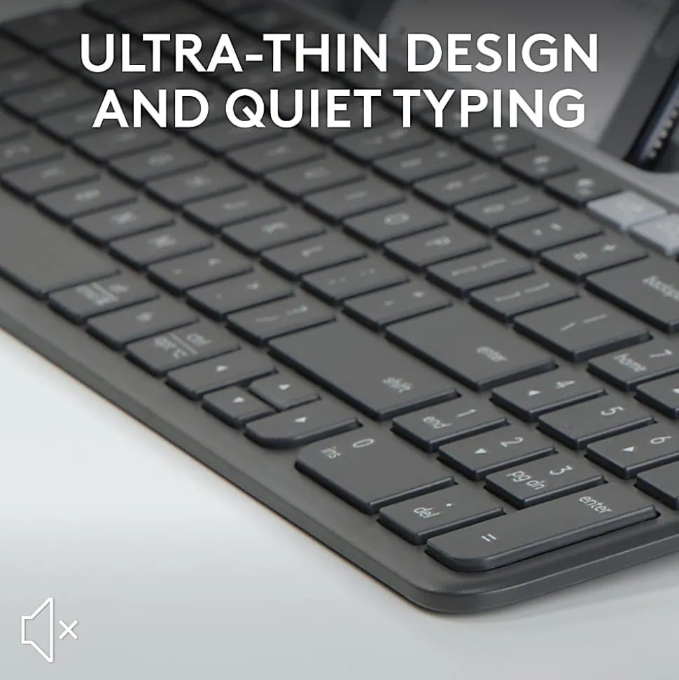 Logitech K585 Multi-Device Slim Wireless Keyboard, Built-in Cradle - 920011479