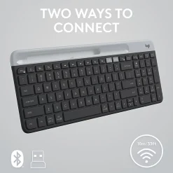 Logitech K585 Multi-Device Slim Wireless Keyboard, Built-in Cradle - 920011479