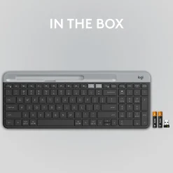Logitech K585 Multi-Device Slim Wireless Keyboard, Built-in Cradle - 920011479