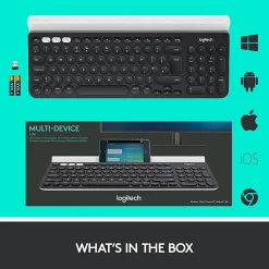 Logitech® K780 Multi-Device Wireless Keyboard, Full Size, Black/White, 920-008149