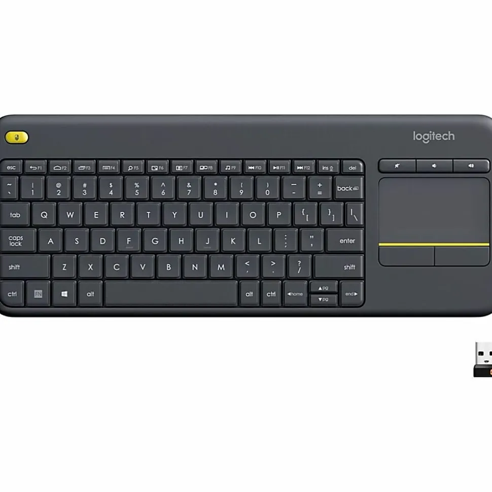 Logitech® K400 Plus Wireless Touch Keyboard, Black, 920-007119