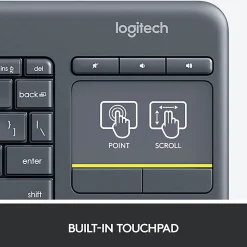 Logitech® K400 Plus Wireless Touch Keyboard, Black, 920-007119