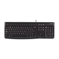 Logitech K120 Wired Keyboard for Windows, USB Plug-and-Play, Full-Size, Spill-Resistant, Curved Space Bar, Compatible with PC, Laptop - Black