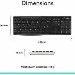 Logitech® K270 Wireless Keyboard, Black, 10459982