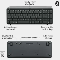 Logitech K250 Wireless Keyboard Graphit, 920013442