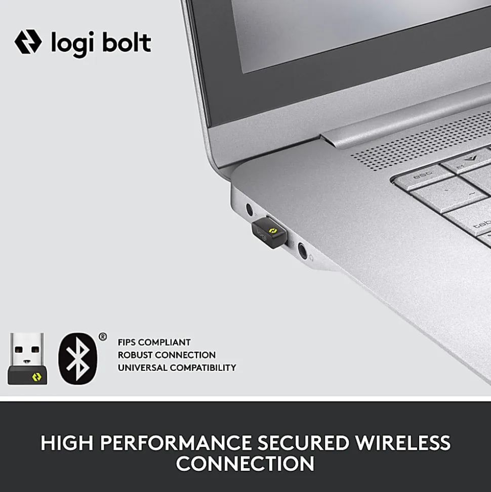 Logitech Lift for Business, Vertical Ergonomic Mouse, Wireless, Bluetooth, Logi Bolt USB, Quiet clicks, Graphite - 910006491