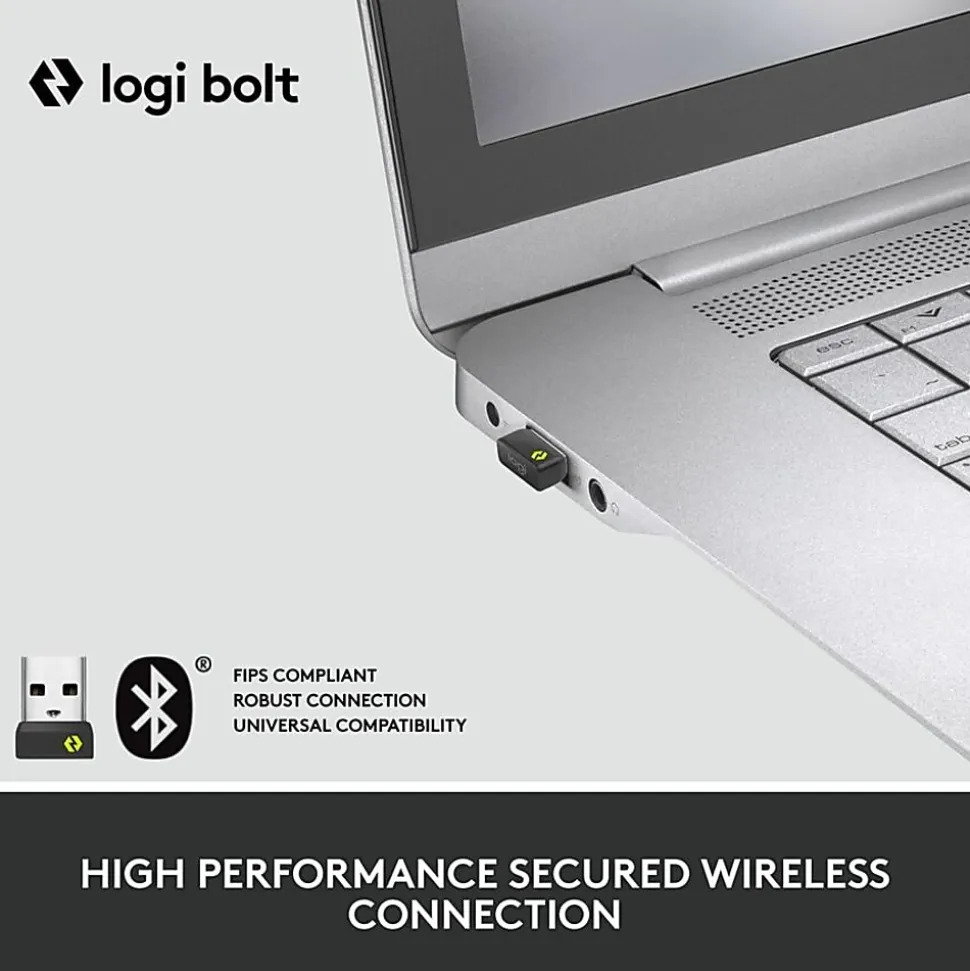 Logitech Lift for Business, Vertical Ergonomic Mouse, Wireless, Bluetooth, Logi Bolt USB, Quiet clicks, Graphite - 910006491