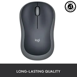 Logitech M185 Ambidextrous Wireless Mouse, Swift Gray