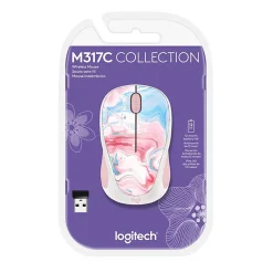 Logitech® M317C Limited Edition Wireless Mouse, 22% Recycled, Cotton Candy, 910-007055