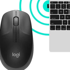 Logitech® M190 Full Size Ambidextrous Wireless Mouse, Charcoal