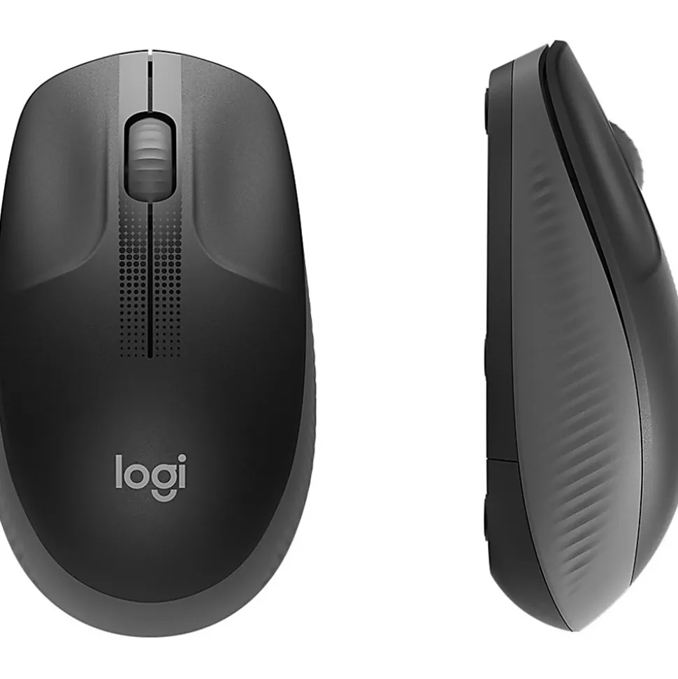 Logitech® M190 Full Size Ambidextrous Wireless Mouse, Charcoal