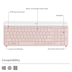 Logitech MK470 Keyboard & Mouse - USB Mechanical Wireless RF 2.40 GHz Keyboard - USB Wireless RF Mouse - 920011311