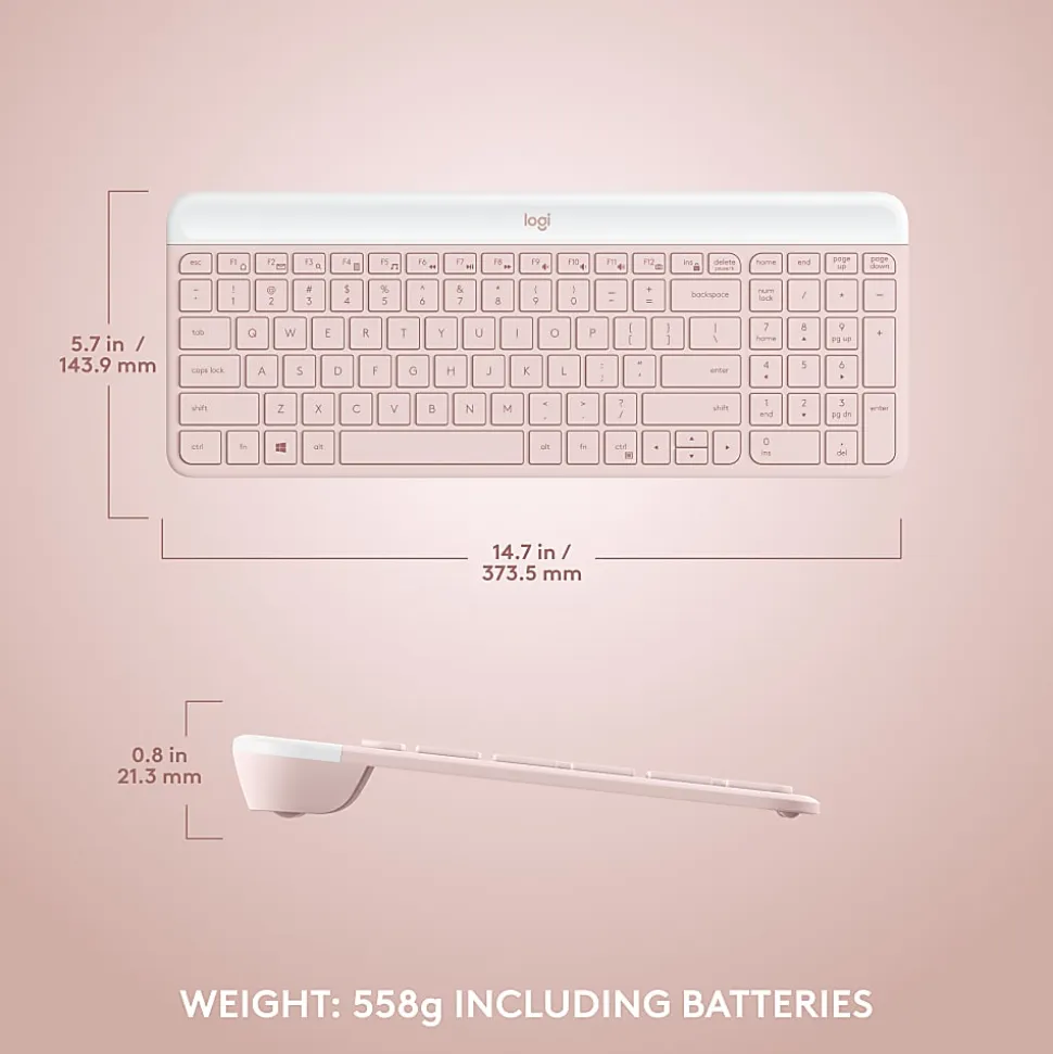 Logitech MK470 Keyboard & Mouse - USB Mechanical Wireless RF 2.40 GHz Keyboard - USB Wireless RF Mouse - 920011311