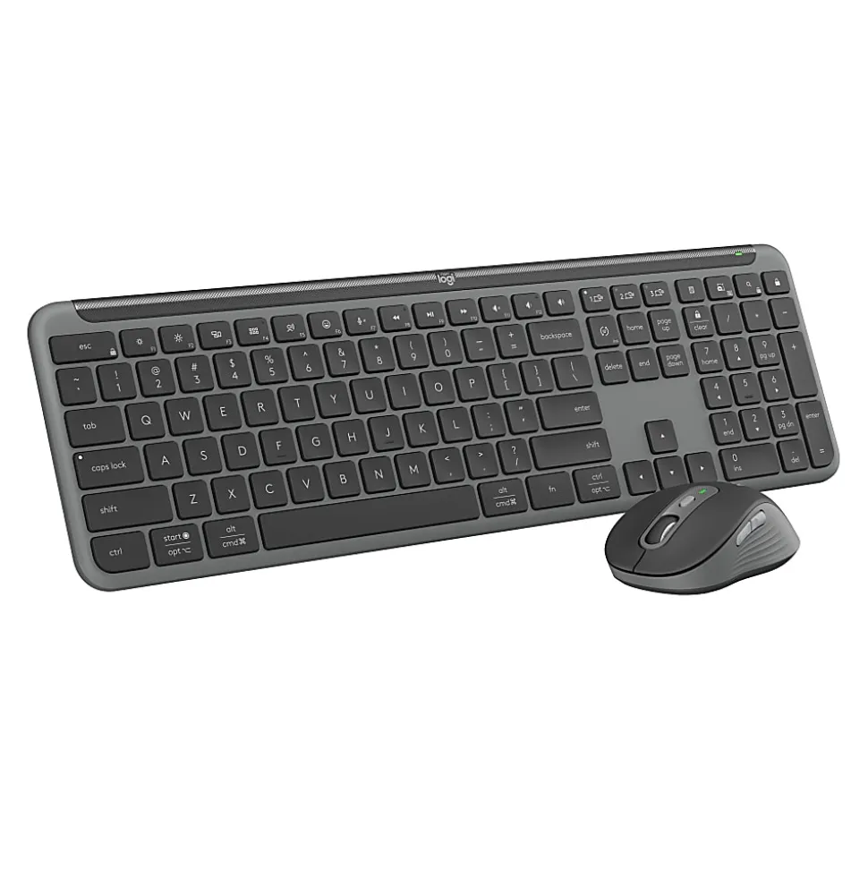 Logitech MK955 Signature Slim Wireless Keyboard And Mouse Combo, Full Size, Graphite, 920-012425