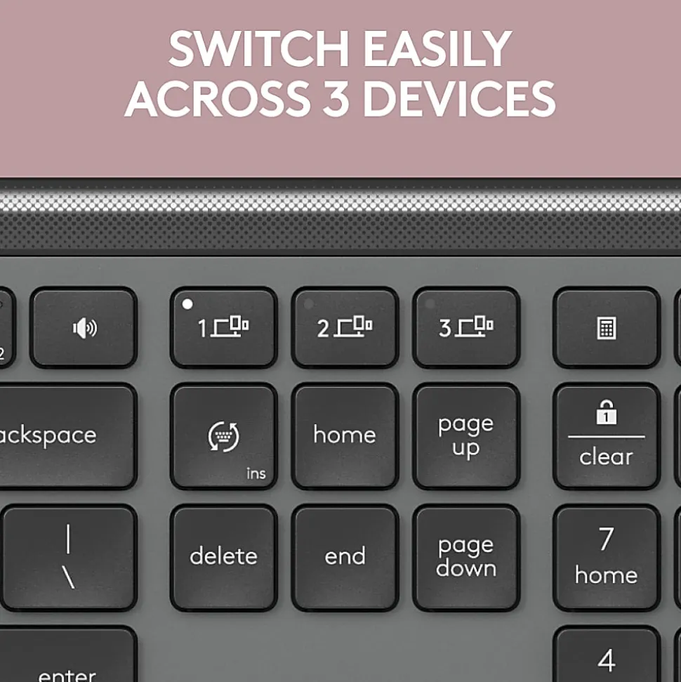 Logitech MK955 Signature Slim Wireless Keyboard And Mouse Combo, Full Size, Graphite, 920-012425
