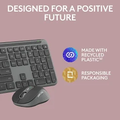 Logitech MK955 Signature Slim Wireless Keyboard And Mouse Combo, Full Size, Graphite, 920-012425