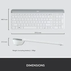 Logitech MK470 Slim Wireless Keyboard and Mouse Combo - Modern Compact Layout, Ultra Quiet - Off White