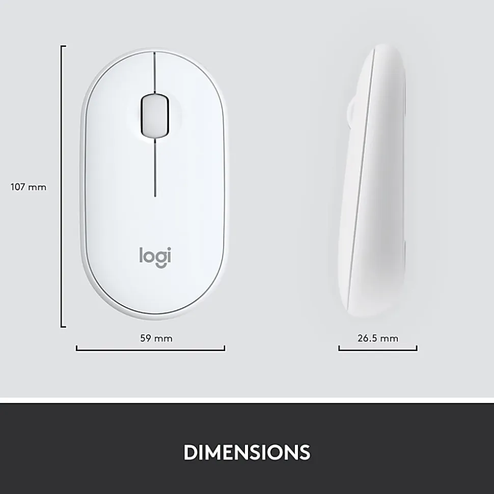 Logitech MK470 Slim Wireless Keyboard and Mouse Combo - Modern Compact Layout, Ultra Quiet - Off White