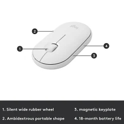Logitech MK470 Slim Wireless Keyboard and Mouse Combo - Modern Compact Layout, Ultra Quiet - Off White