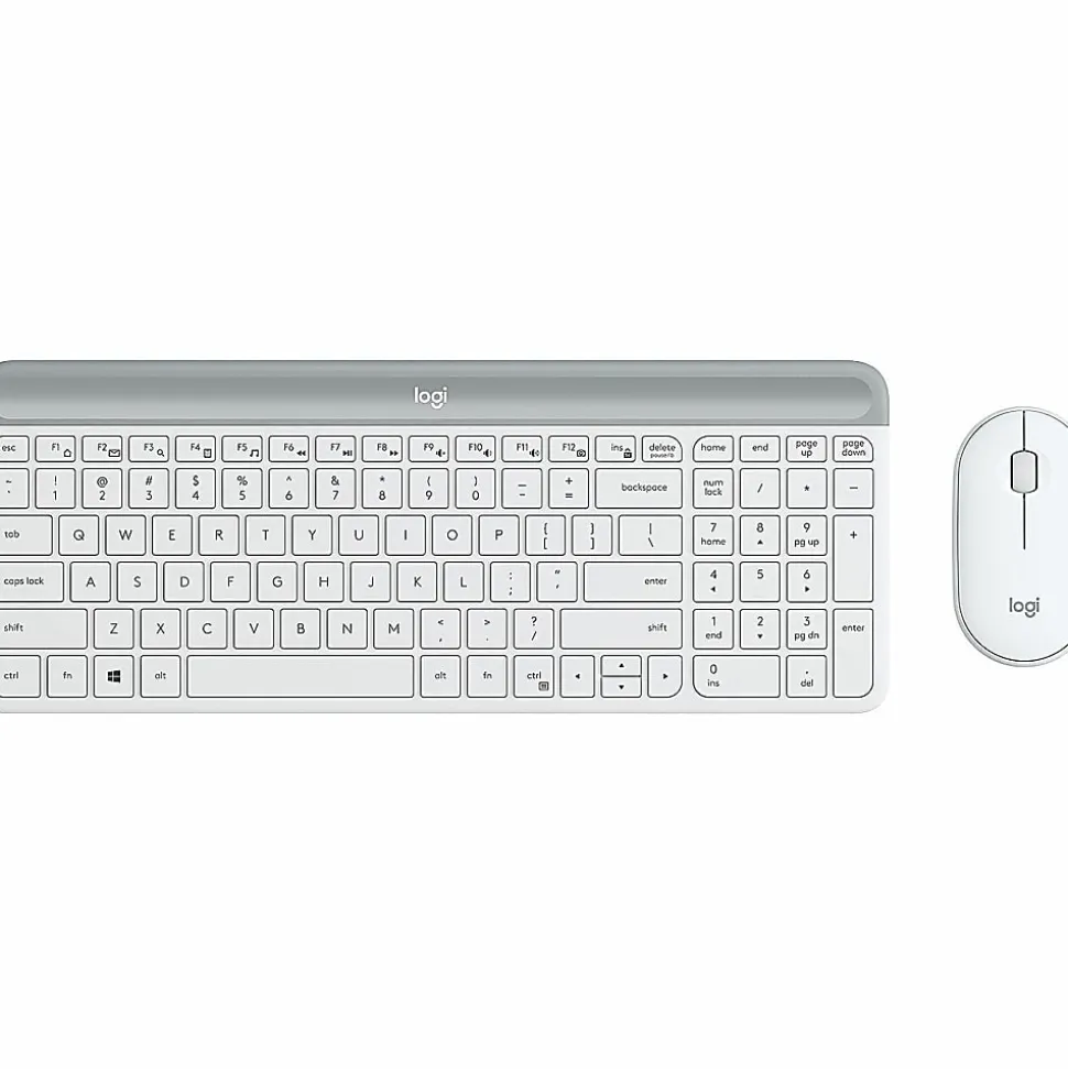 Logitech MK470 Slim Wireless Keyboard and Mouse Combo - Modern Compact Layout, Ultra Quiet - Off White