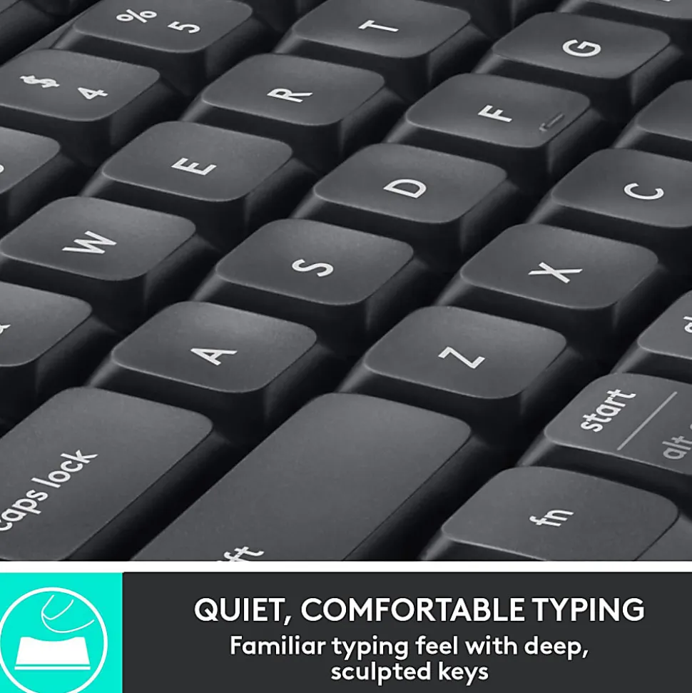 Logitech® MK850 Wireless Keyboard & Mouse, Black