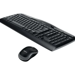Logitech®MK320 Wireless Straight Full-Size Keyboard & Ambidextrous Optical Mouse, Black