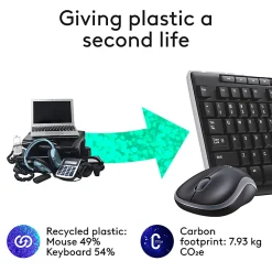 Logitech® MK270 Wireless Straight Full-Size Keyboard & Mouse, Black