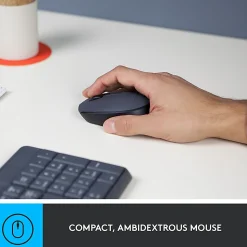 Logitech® MK235 Wireless Straight Full-Size Keyboard & Ambidextrous Optical Mouse, Black