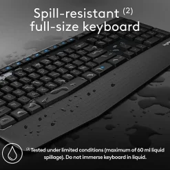 Logitech® MK345 Wireless Straight Full Size Keyboard & Right-Handed Optical Mouse, Black